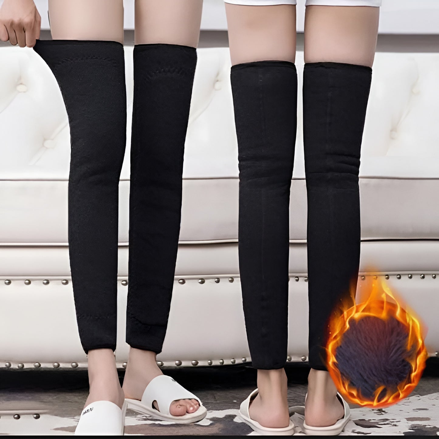 Wool Knee warmer with belt (2 pcs)