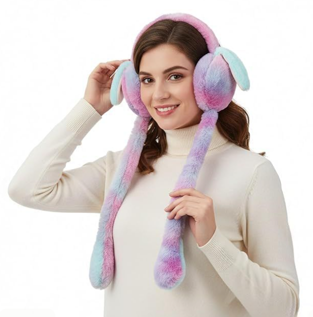 Soft Bunny Earmuffs with Moving Ears