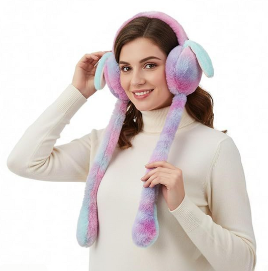 Soft Bunny Earmuffs with Moving Ears