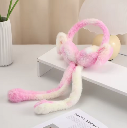 Soft Bunny Earmuffs with Moving Ears