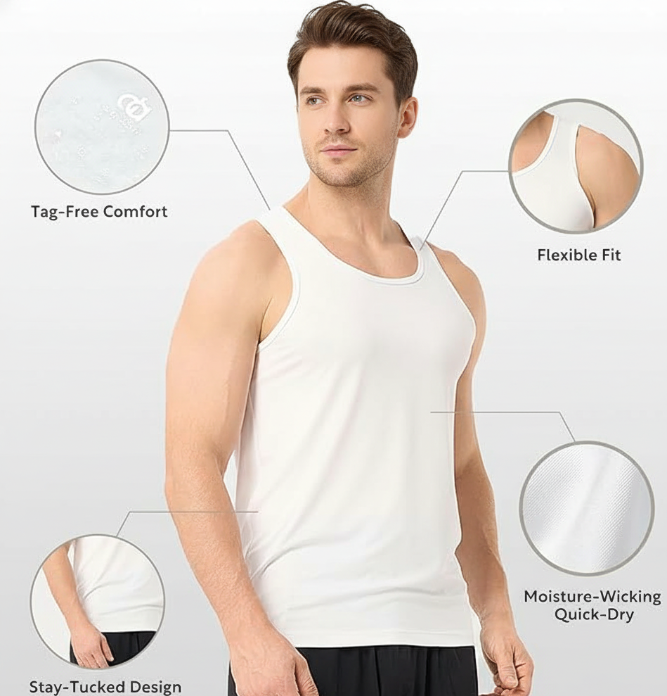 Premium Cotton U-Neck Sleeveless Vest