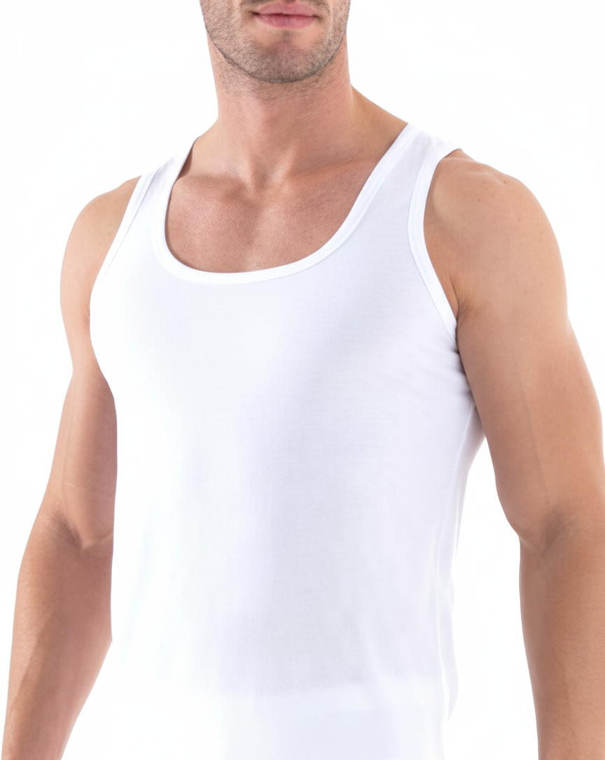 Premium Cotton U-Neck Sleeveless Vest