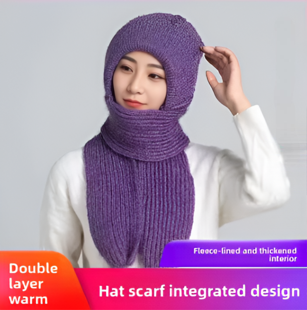 Wool Knitted Winter Cap Scarf