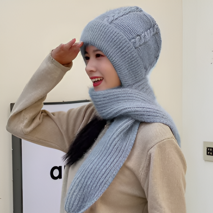 Wool Knitted Winter Cap Scarf