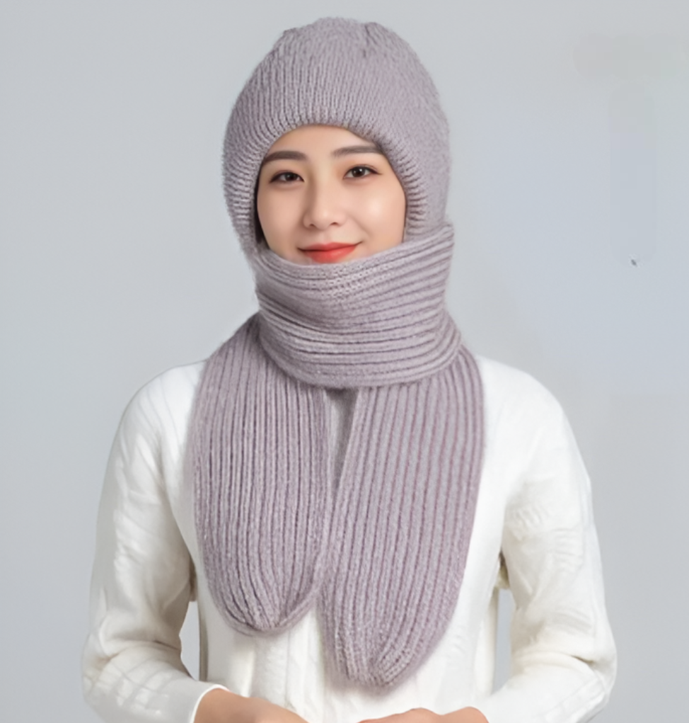Wool Knitted Winter Cap Scarf